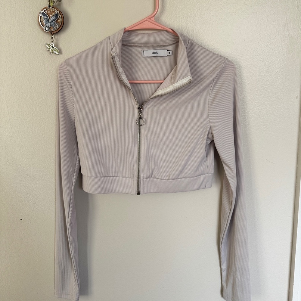 Adika Light Gray Zip-Up Jacket